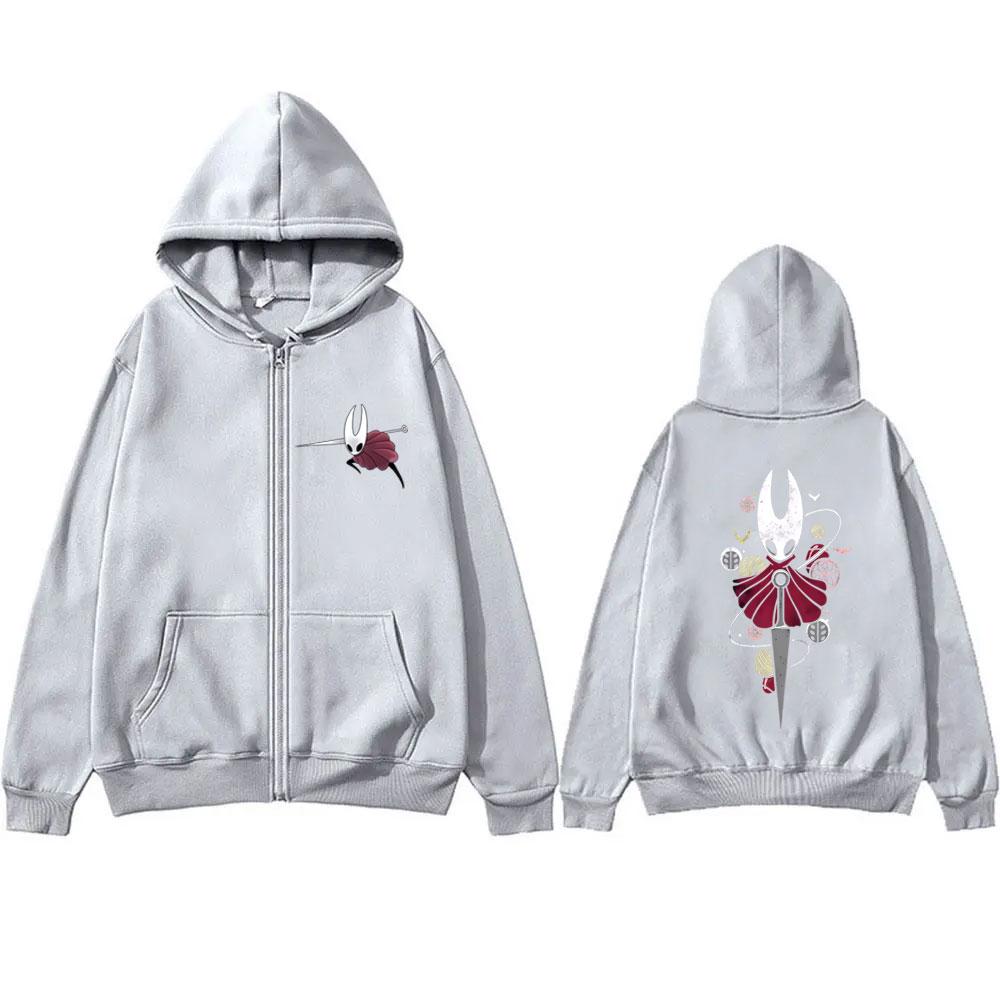 Game Hollow Knight Print Zipper Hoodie Men Women Fashion Casual Oversized Zip Up Jacket Coat Unisex Vintage Hoodies Streetwear