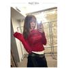 Grunge Aesthetics Letter Print T-shirt Trashy 2000s Style Long Sleeve Red T Shirt Japanese Y2k Distressed Tops American
