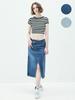 Lam Ras5014 Asymmetrical Aline Denim Skirt