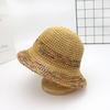Ice Silk Knitted Woven Sunshade Hat for Women Summer Outdoor Travel Sunscreen Hat Hollow Breathable