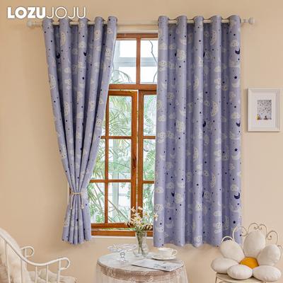 1PC LOZUJOJU 70-80% Blackout Night Sky Pattern Printed Short Curtain for Bedroom Living Room Home Decor