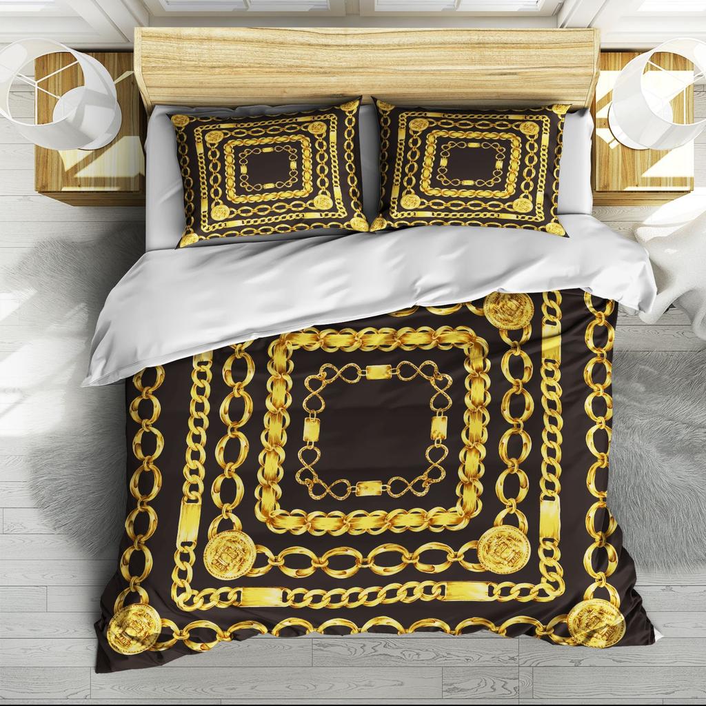 3D Digital Printing Three-Piece Quilt Cover Bed Sheet Kit