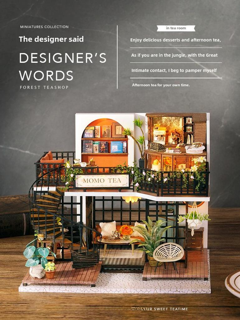 Momocha DIY Jungle Hut: Model retro de vila cu etaj dublu pentru fete