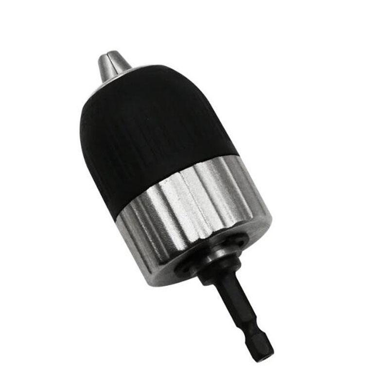 Schlüsselloser selbstsichernder Bohrfutteradapter 2-13mm 3/8-24UNF Sechskantschaft Schnellverschluss Schlagbohrfest Elektrobohrmaschine Bohrfutter Schrauber Werkzeuge