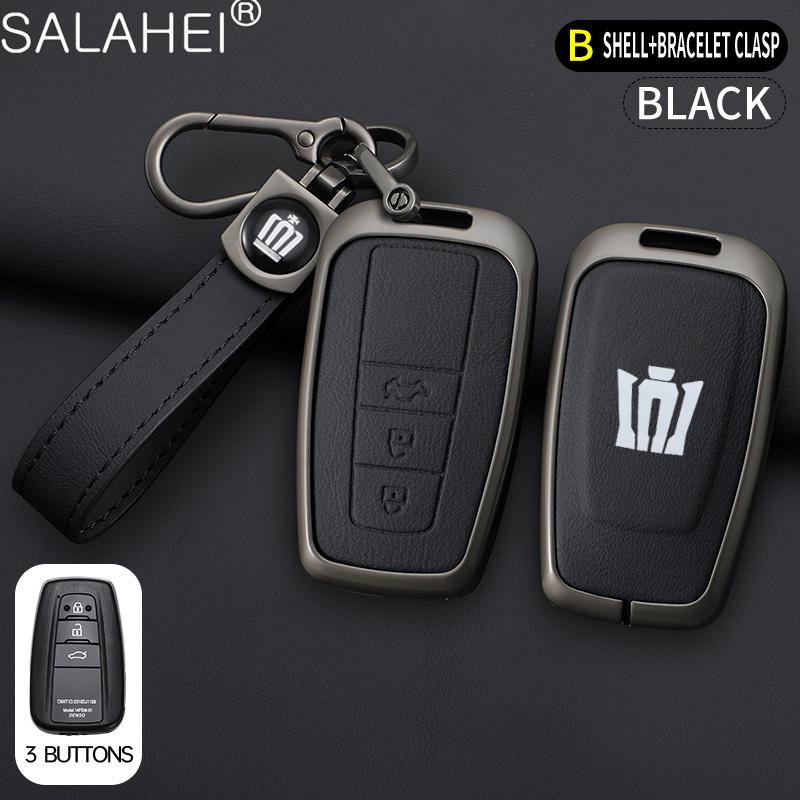 Zinc Alloy Car Key Case Cover Shell Holder For Toyota Corolla Prius RAV4 Crown Hilux Fortuner Camry Land Cruiser Prado CHR Altis
