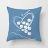 Blue Nordic Style Pillow Cover Geometric Stripe Double-Sided Sofa Window Guest Home Pillow Case Square Shape Pp Cotton