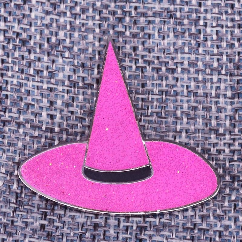 

Magic Witch Hat Lapel Pin Rosy Glitter Wizardry Brooch Trendy Flair Addition светло-серый