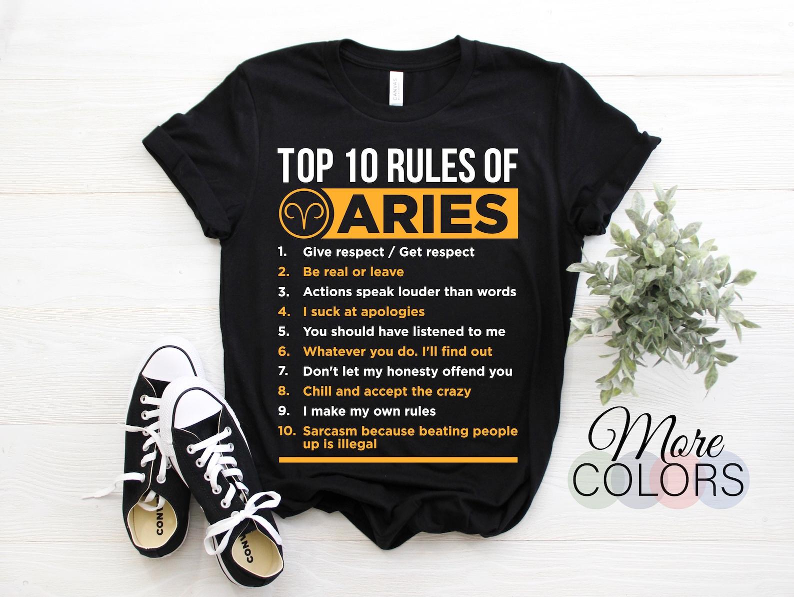 Aries Horoscope Zodiac Facts Traits Rules Astrological Sign T-Shirt, Born March 21 - April 19 Funny Gifts, Aries Birthday Christmas Present 130