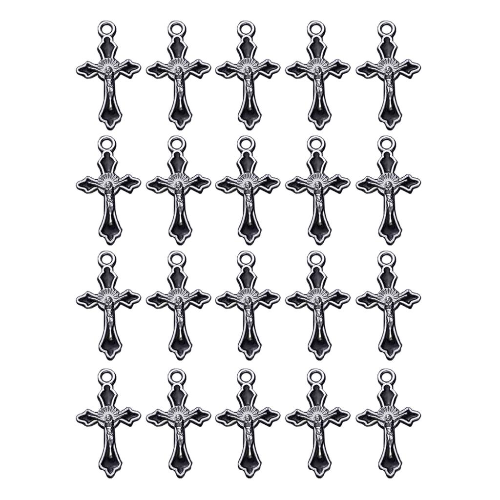 20Pcs Colorful Cross-Pendants Mini Crucifix Cross-Necklace Charm for Making Bracelet Choker DIY Craft 1.8x3cm/0.7x1.18"