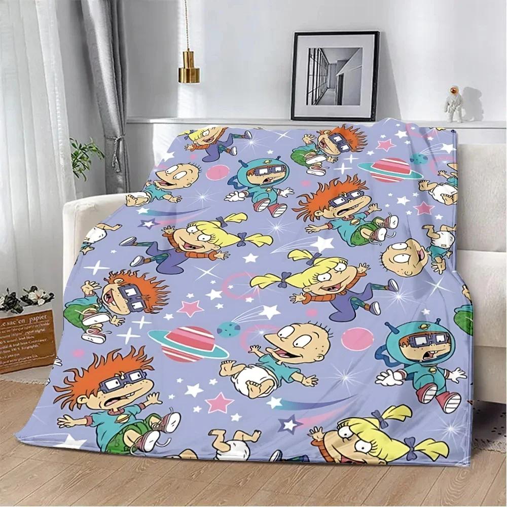Cartoon R-Rugrats Printed Blanket Picnic Blankets Warm Blanket Soft and Comfortable Blanket Home Travel Birthday Gift