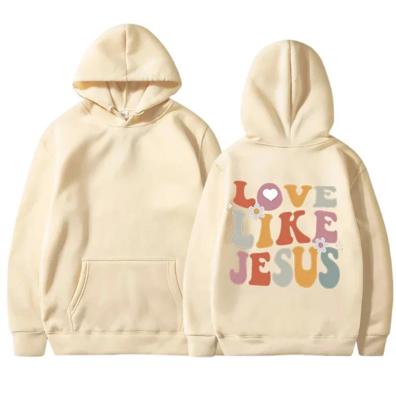 

LOVE LIKE JESUS Uropean and American Menand Women Hoodies and Fleece Sweatshirts Autumn and Winter New Tops 3XL