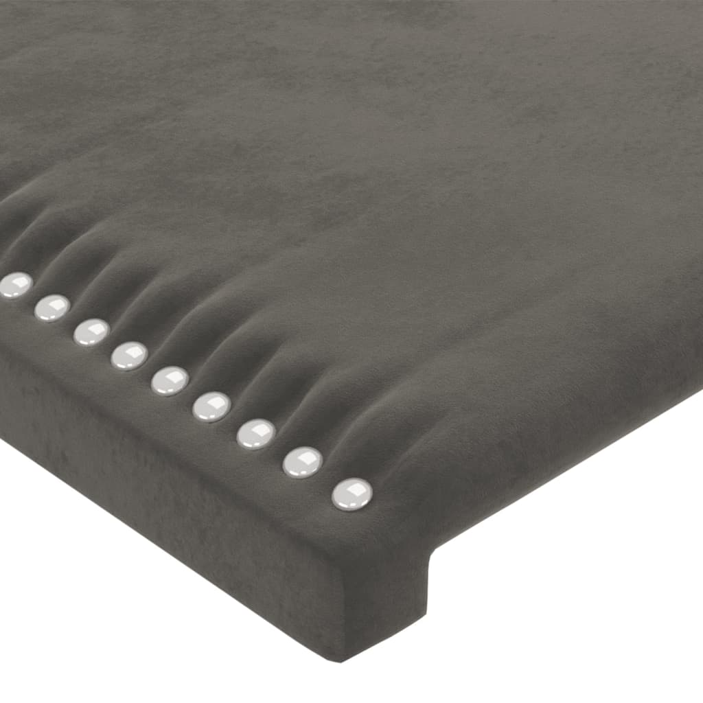 Bed Frame without Mattress Dark Grey 140 x 190 cm Velvet