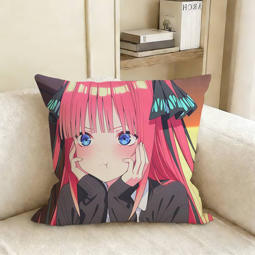 NNino NNakano Anime Various Sizes Square Pillow Case For Car Home Bedchamber Decor