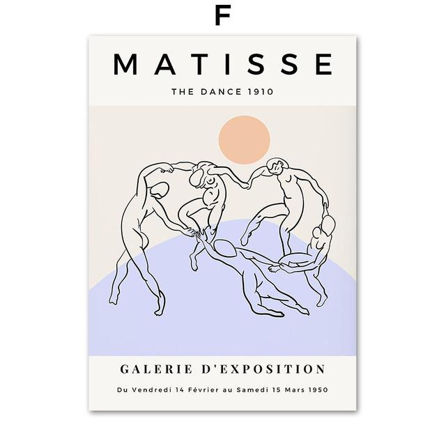 Vintage Abstract Matisse Picasso Coral Sun Nordic Poster and Prints Wall Art Canvas Painting Wall Pictures for Living Room Decor No Frame