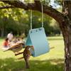 Bird Feeder Silicone Feeding With Wooden Perches Adjustable Strap Small Bird Feeder For Backyard Garden Decor Window Viewing