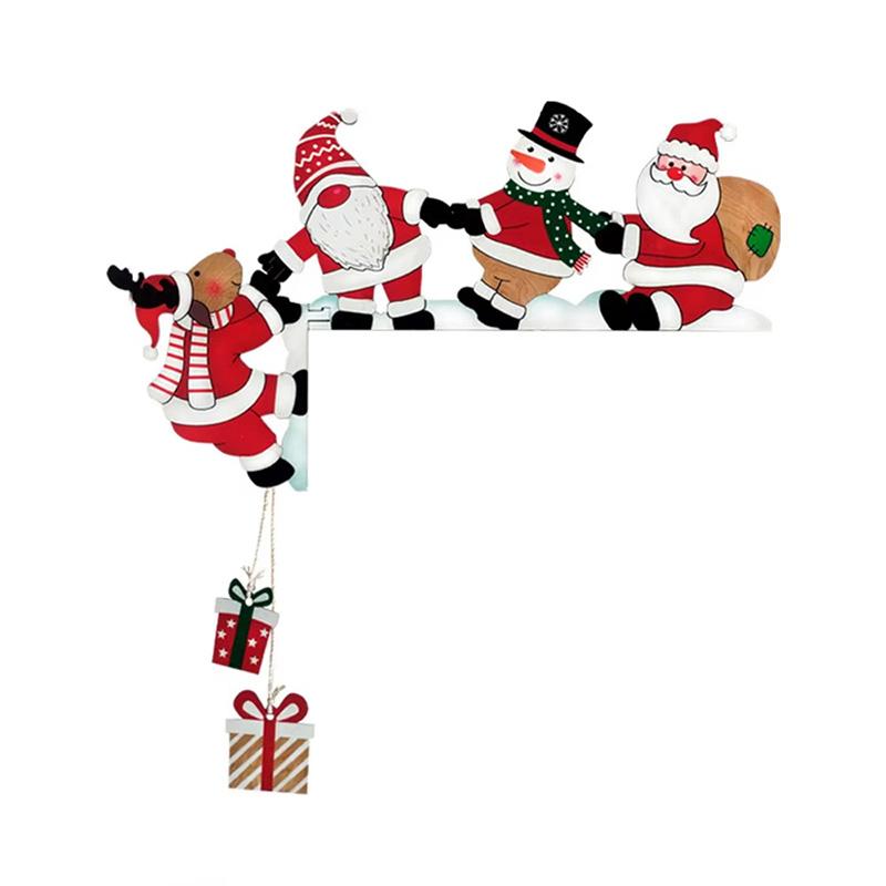 

1 шт. Рождественский декор дома Снеговик Лось Классический стиль Декор угла двери Реквизит для вечеринки Вывеска на дверной проем Деревянная подвеска Санта Клаус