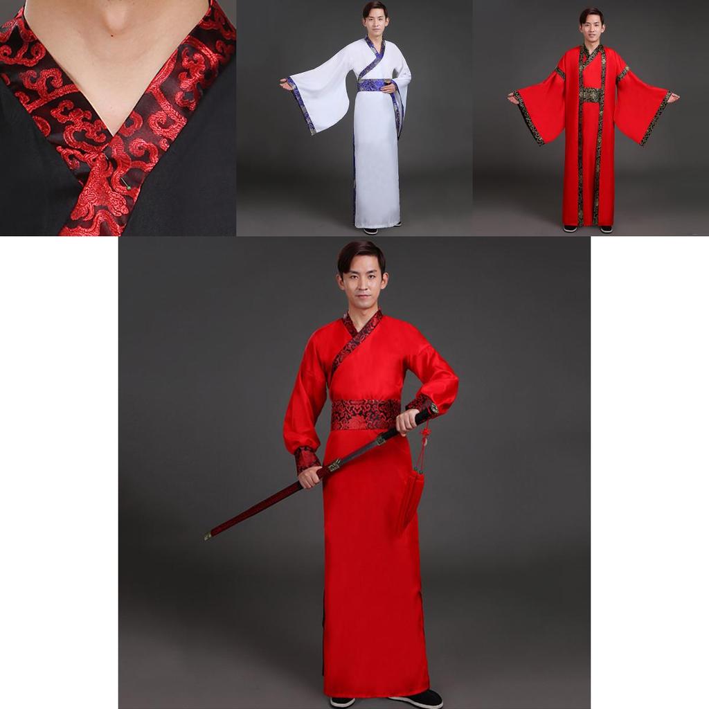 Breathtaking Black And White Tang Dynasty Hanfu Robe For Men Of All Sizes