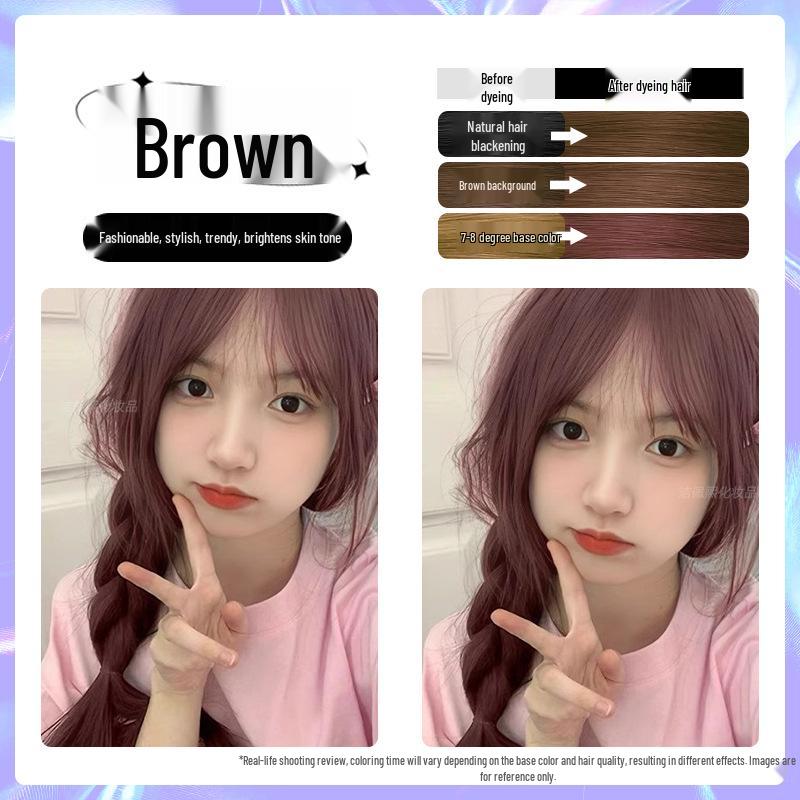 

Фарба для волосся Лічі Браун - Рослинний крем для домашнього використання, підходить для чоловіків та жінок, популярний колір 2026 року. 3 boxes, includes dye tools + 3 hair masks