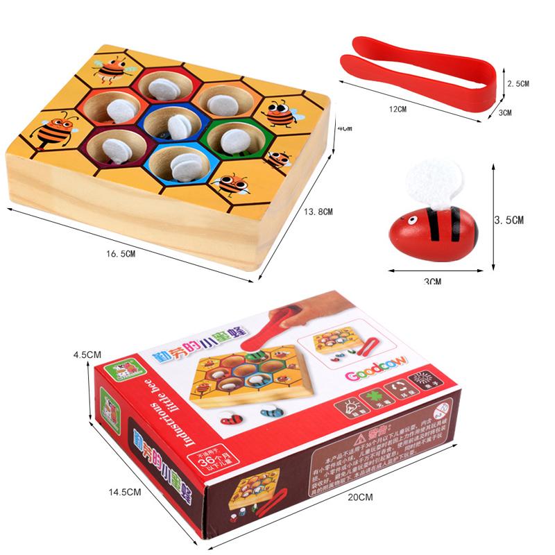 Baby Honeycomb Box Toys Children Grab Bee Games Clip Bee Toy  Color Recognition Intelligence Toy Montessori Benefit Wisdom Gift