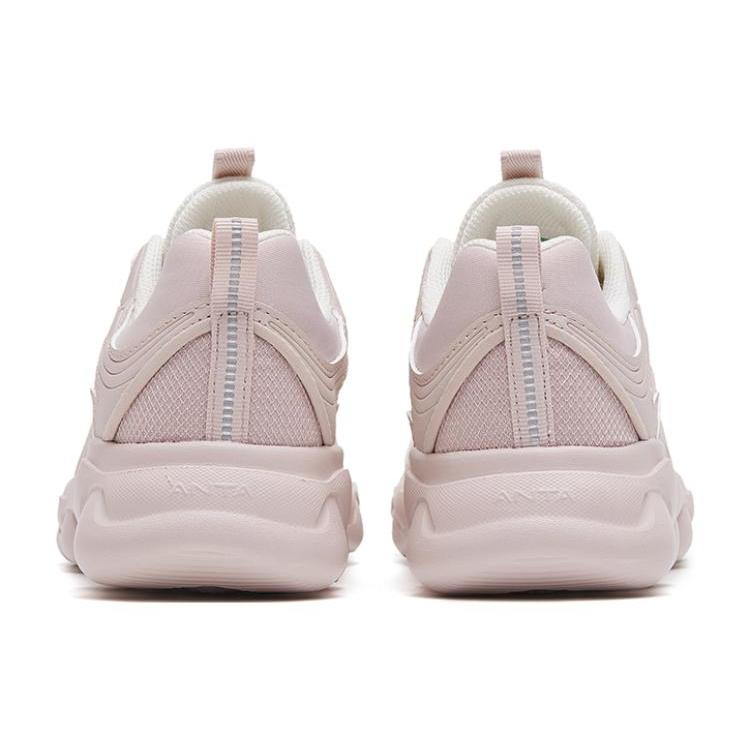 New Anta Sheepskin Cushioning, Slip Resistant, And Abrasion Resistant Low Top Running Shoes Women's White Gray 122245574-5