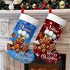 Santa Claus Snowflake Plaid Large Christmas Stocking with Hanging Rope