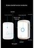 Wireless Plug-Free Doorbell, Ultra Long Range, Smart Remote Control, Battery Powered for Home and Elderly Use
