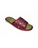 Women's House Slippers with Stars In Burgundy Color 42