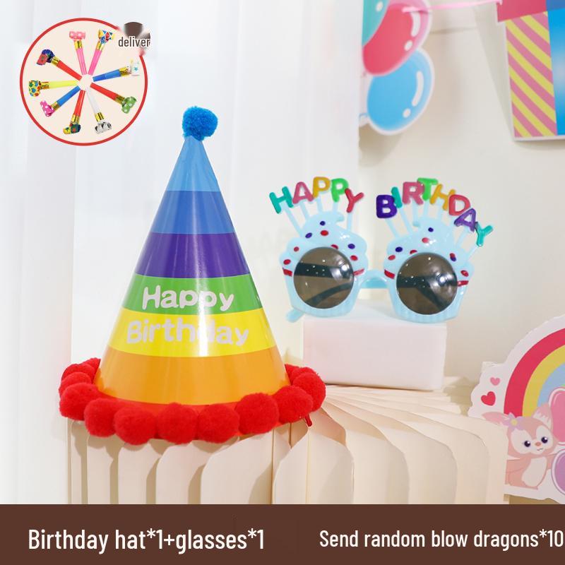 First Birthday Girl Photo Props Set: Hat, Glasses, and Creative Decorations