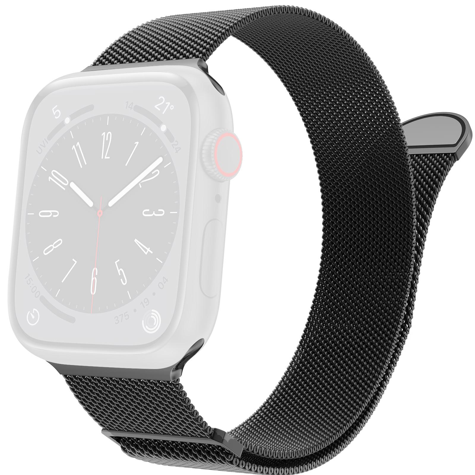 

Чорний магнітний ремінець для Apple Watch Series 10 9 8 7 SE 6 5 4 3 2 1 42 мм 41 мм 40 мм 38 мм Міланський ремінець для смарт-годинника As Shown A