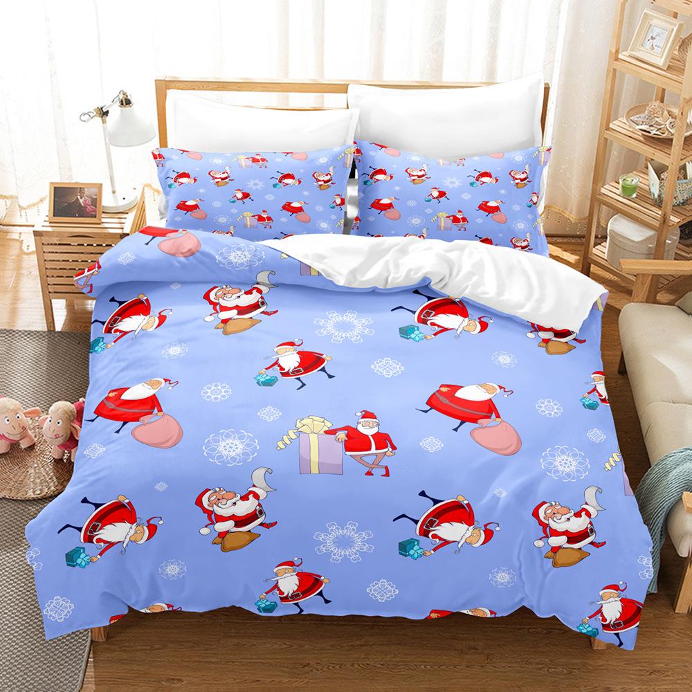 Christmas 3D Digital Printing Three-Piece Set, Bedding Kit, Christmas Knitting