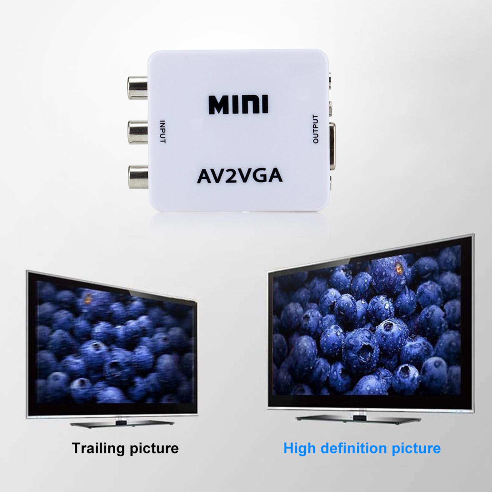 

Mini AV2VGA Video Converter Convertor Box AV RCA CVBS to VGA Video Converter Conversor with 3.5mm Audio to PC HDTV