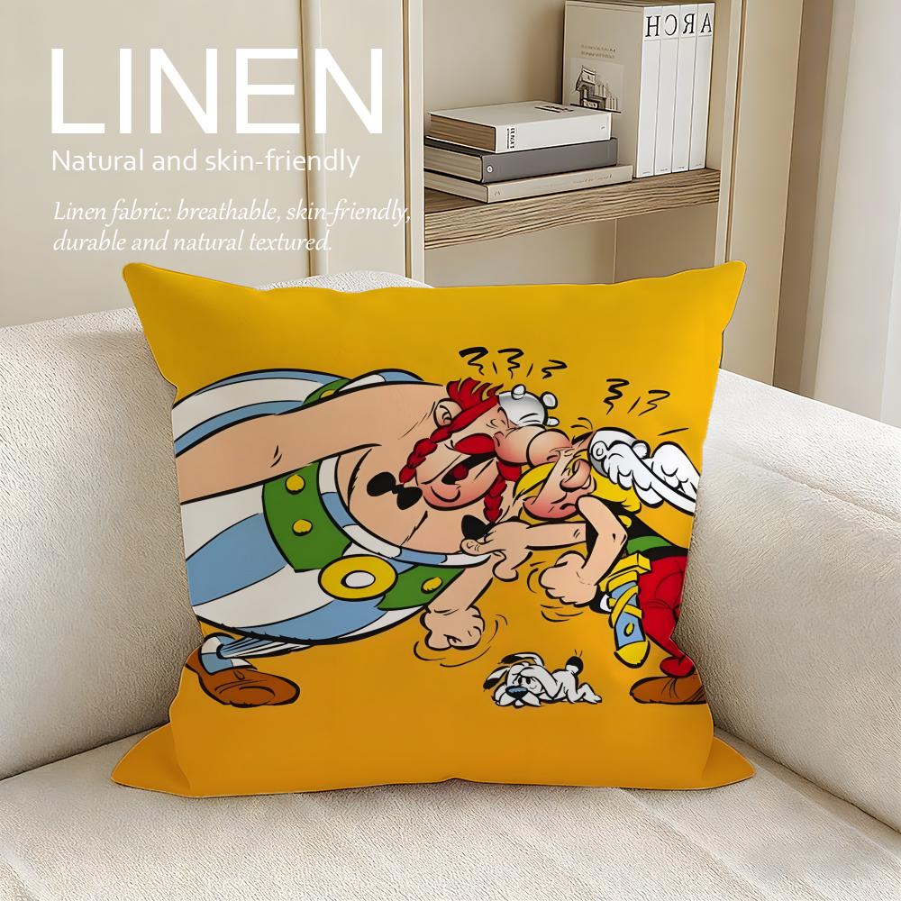 Cute Asterix Cushion Cover Pillowcase Set Pcs x x Breathable Washable Sofa Cushion Cover
