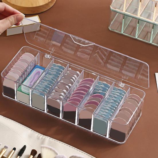 Contact Lenses Storage Box Transparent Design 12 Compartments Large Capacity Dustproof