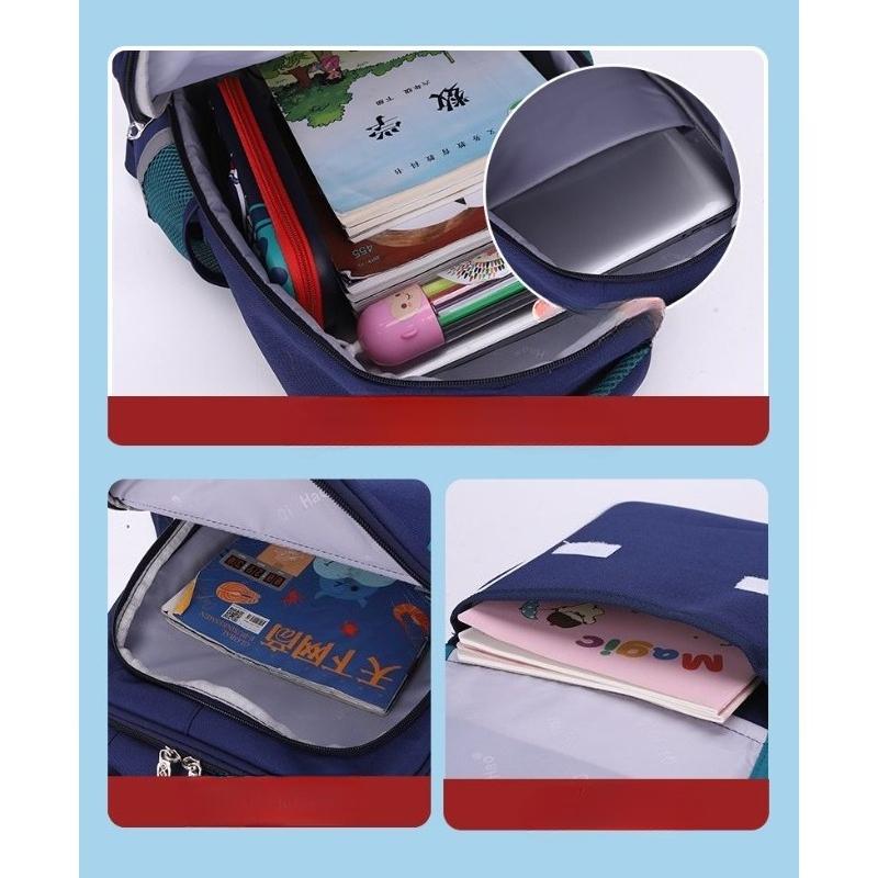Primary School Students British Style School Bag 1-6 Grade Waterproof Ridge Protection Luminous Large Capacity Simple Backpack