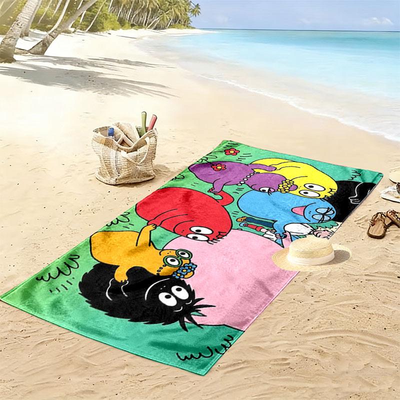 The Barbapapa Family Print Beach Towel, Large Soft Quick Dry Towel for Beach Camping Swimming
