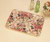 Tatsucraft NR Lunch Tray, Medium, 33cm, Web Original Model, Victorian Old Rose Design, Non-Slip, Microwave-Safe, Stylish Plastic Tray, Serving Tray,