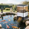 Alimentador Automático Solar para Peces Mascota Inteligente Estanque Koi Acuario Jardín Sólido Hogar Alimentadores Pesca Carga
