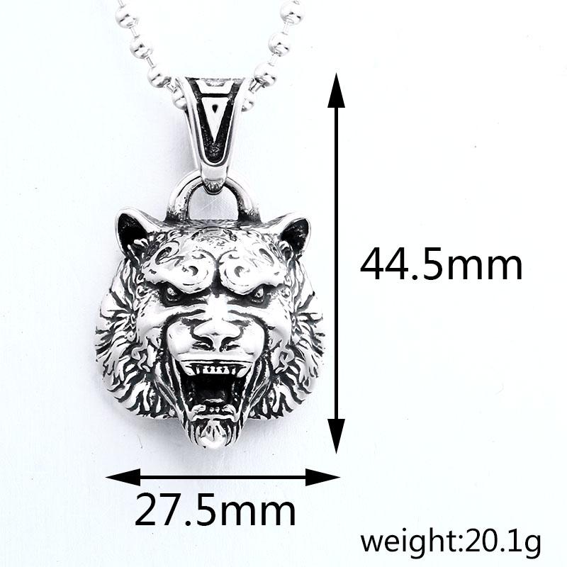 BEIER 316L Stainless Steel Domineering Tiger Head King Of Beasts Men's Pendant Necklace Punk Animal Fashion jewelry LLBP8-499P