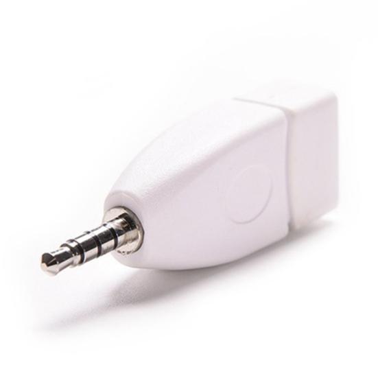 Vehicle 3.5mm Male Plug Jack to Aux Audio USB 2 Female Converter Adapter