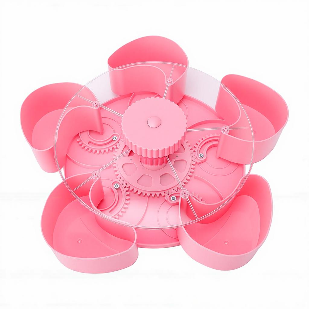 Rotating Snack Tray 5 Compartments Non Slip Base Divided Spin and Snack Serving Tray for Parties