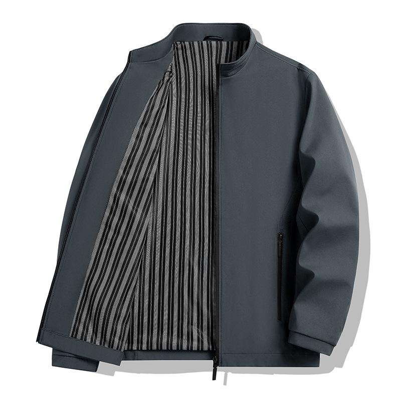 

2026 Spring/Autumn Youth Men s Loose Stand-up Collar Jacket M темно-серого