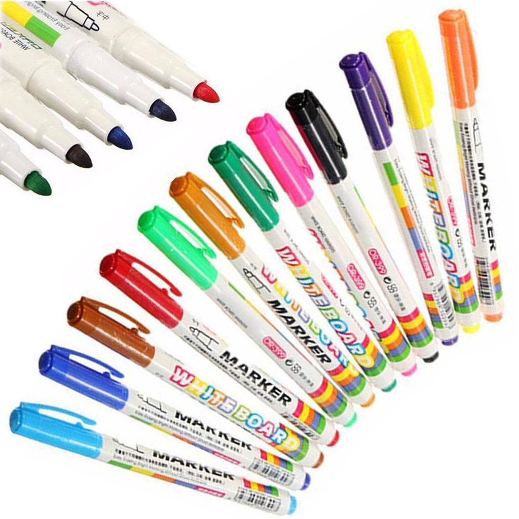12 Colour White Board Marker Pens Pen Dry Eraser Easy Wipe Whiteboard Easy Dry