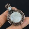 Moonstone 999 Copper Wire Wrapped Pendant, Handmade Gemstone Pendant, Gift For Mom Antique Jewelry