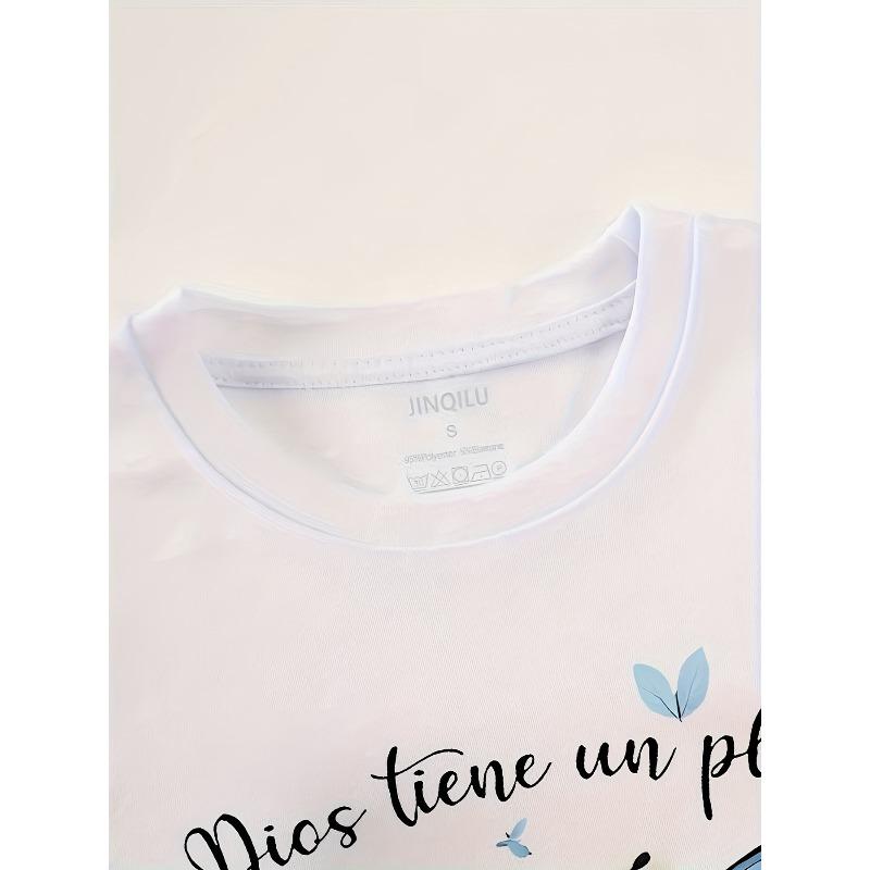 European size New Version of The Small Regular Short-Sleeve Butterfly Print T-Shirt for Women