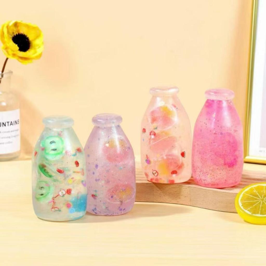 Squishy Candy Bottle Milk Bottle Sugar Ball Dough Toy Stress Relief Diy Creative Moldable Simulation Squishies Fidget Gift