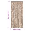 Záclona proti hmyzu béžová a tmavě hnědá 90 x 200 cm Chenille