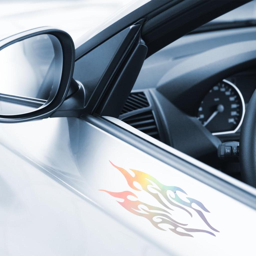 TOPPERFUN Sticker Car Motorcycle Fire Pattern Flame Reflection Set of