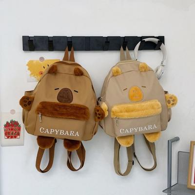 Guinea Pig Plush Bag Capybara Plush Backpack Large Capacity Cotton Cartoon Shoulders Bag Cute Fashion Capybara Plush Bag Unisex