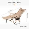 2-in-1 Reclining Camping Chair Lightweight Folding Camping Lounge Chair with Adjustable Backrest & Footrest for Beach