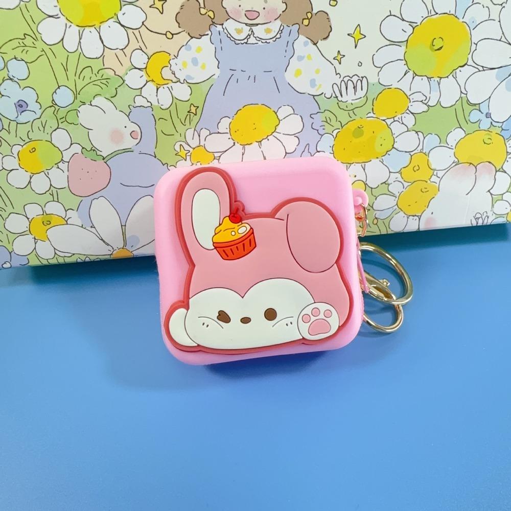 Cute Silicone Coin Purses Zipper Small Pendant Keychains Pouch Portable Cartoon Item Bag Female